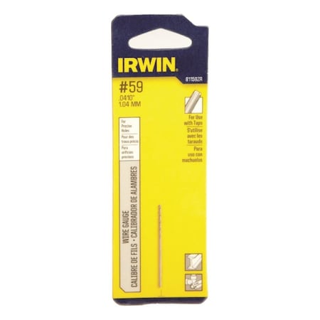 Irwin Irwin No 59 X 1-5/8 in. L High Speed Steel Wire Gauge Bit Straight Shank 1 pc 81159ZR
